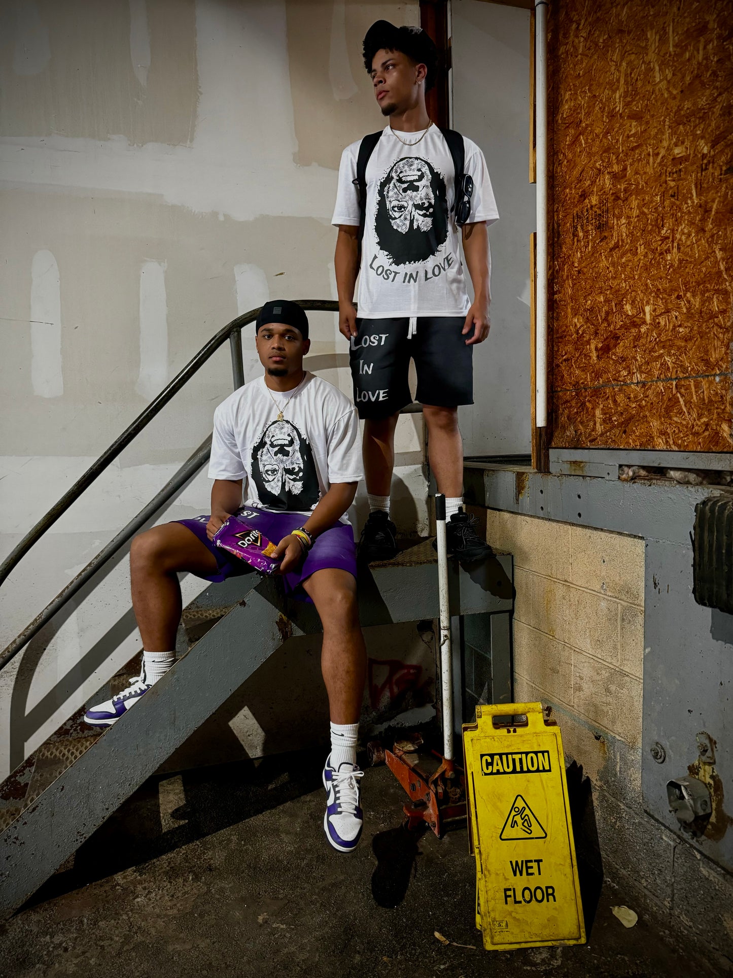 Purple love over rage tee with shorts