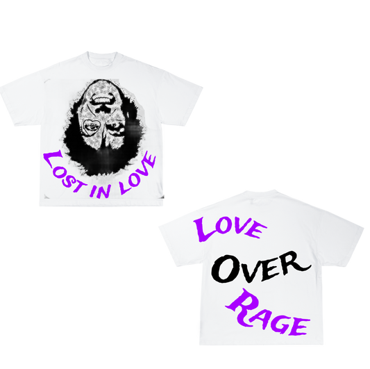 Purple love over rage tee with shorts