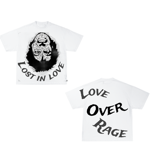 Black love over rage tee with short