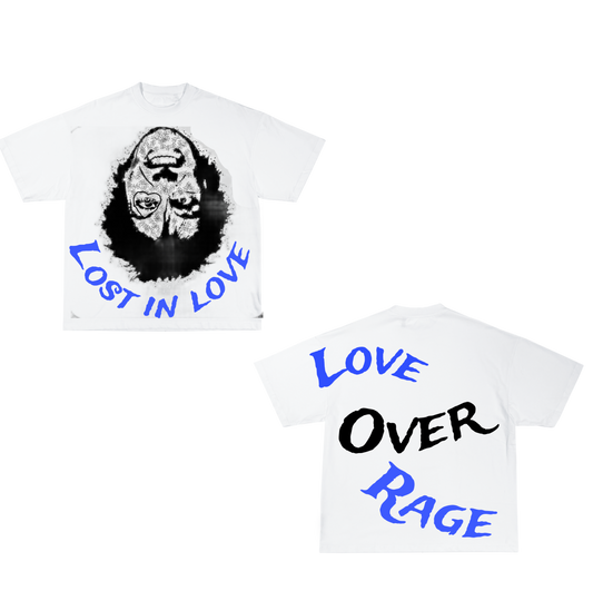 Blue love over rage tee with shorts